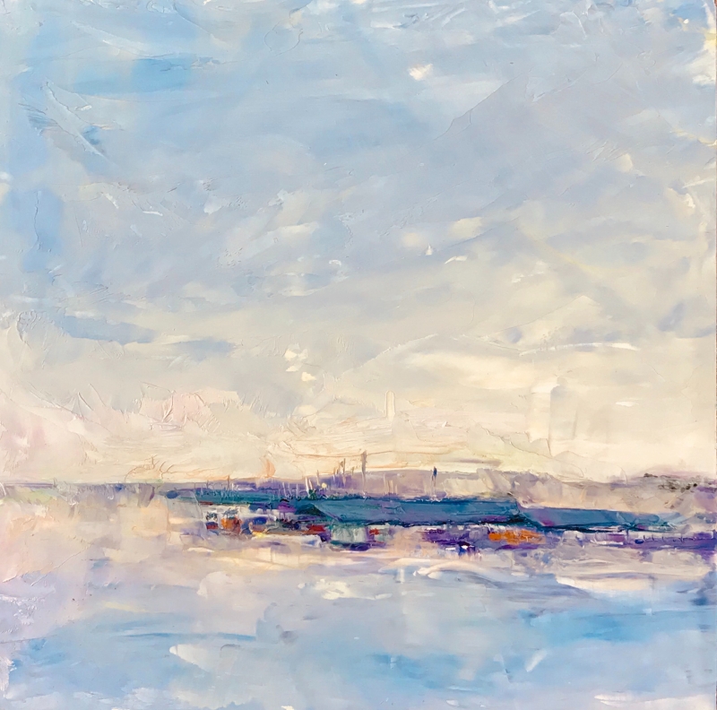 Lifting Fog, Lake Travis by artist Linda Wells